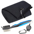 Custom Personalized Printed Microfiber Quick Dry Golf Towel with Grommets and Golf Brush Set Blank Printed Golf Towel