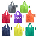 Eco Friendly Shopping Bag ReusableCustom Logo Candy Color Ripstop Washable Sturdy Polyester Grocery Tote