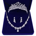 Crystal Bridal Jewelry Sets for Women Fashion Tiaras Earrings Necklaces Set Bride Crown Necklace Wedding Jewelry Set (KJ101)