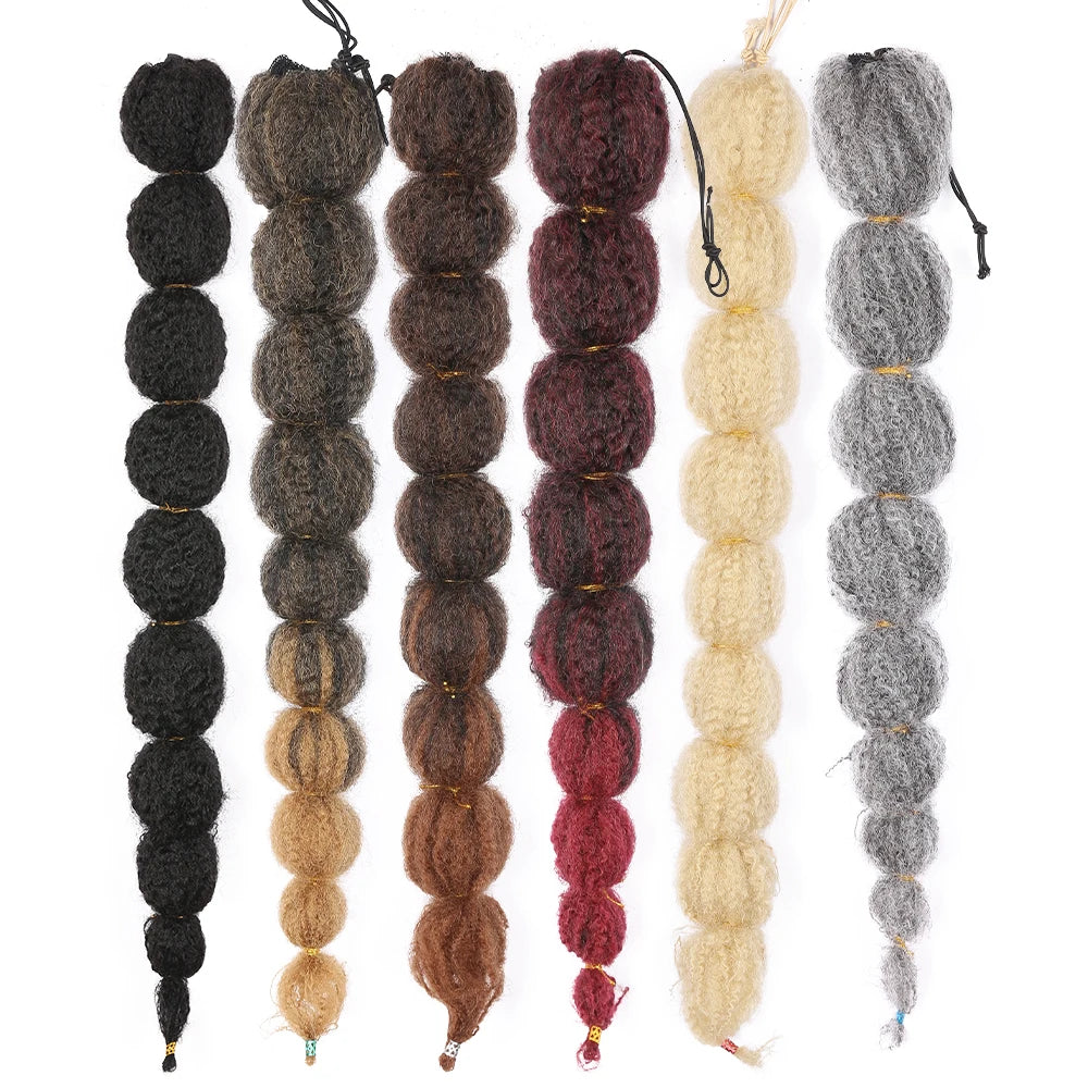 Wholesale 22 Inch Drawstring Synthetic Hair Yaki Straight Kinky Straight Lantern Bubble Braids Ponytail for Black Women