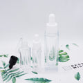 15ml 30ml square clear Glass Serum Dropper Bottles with White Top