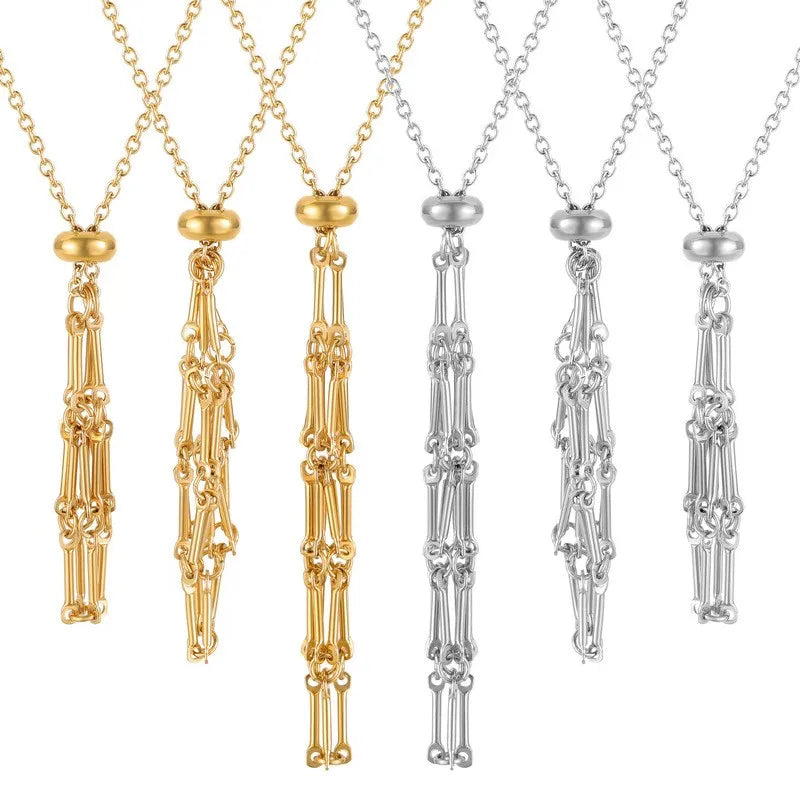 Wholesale Stainless Steel Mesh Chain Necklace Silver / Gold String Bag Necklace for Stone