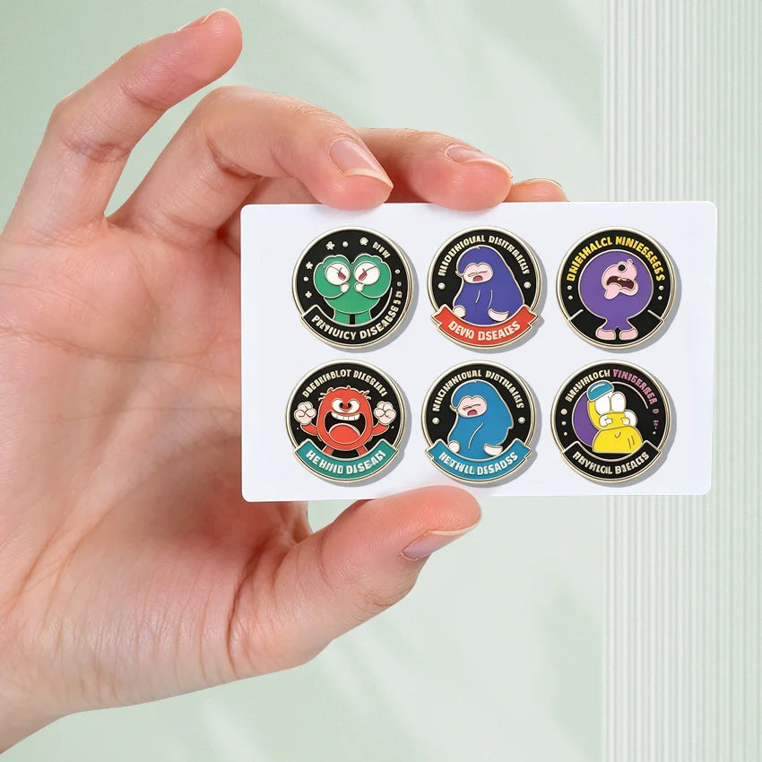Factory Custom Lapel Badge Mental Healthy Die Cast Metal logo Enamel Pins with Backing Card