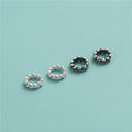 Fashion 925 Sterling Silver Black Twist Hollow Round Spacers Beads for Jewelry Making Accessories Wholesale