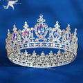 Wholesale Cheap Silver AB Stone Women Crystal Headdress Prom Pageant Full Round Circle Crowns Vintage Baroque Tiara Crowns