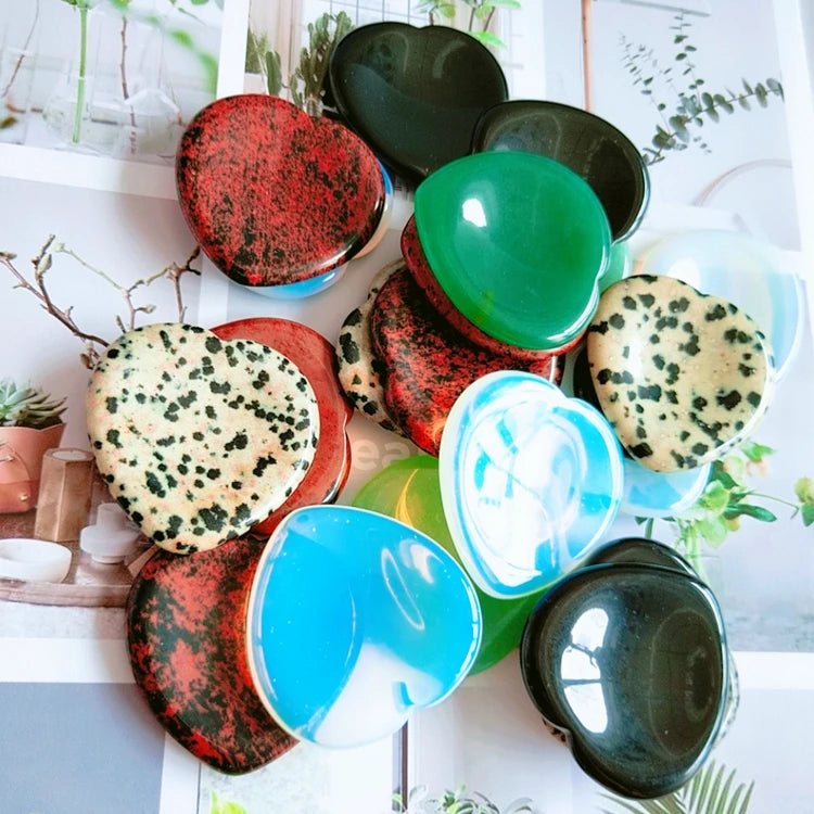 Diy Seven Chakras Mixed Worry Stone Reiki Healing Crystals Stones with Thumb Scraping Board Box Set for Gift