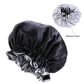 Satin Bonnet Night Sleep Hat Double Sided Layer Shower Cap Solid Color Women Satin Hair Bonnet Cap