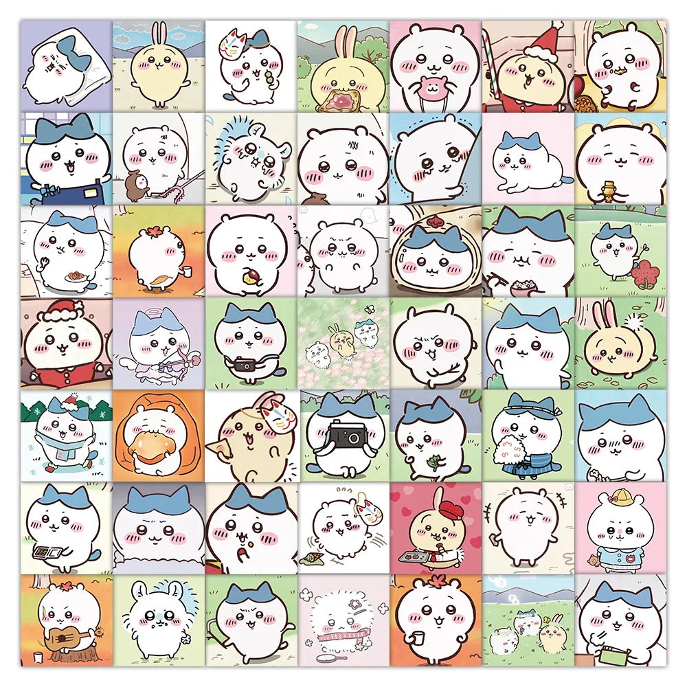 2024 Newly 60PCS Japanese Cute Cartoon Animals Wall Wallage Chiikawa Sticker