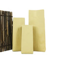 Eco-Friendly Biodegradable Kraft Paper Packaging Bag for Coffee Beans Flat Bottom Zipper Valve Tin Tie Smell Proof for Food