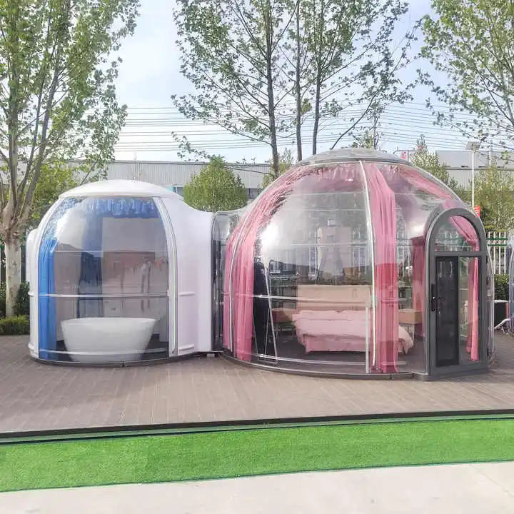 Full House Glamping Polycarbonate Igloo Geodesic Bubble Outdoor Geodesic Glamping Igloo for Sale Tent Dome Camping