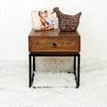 Shabby Chic Hotel-Style Solid Wooden Cabinet Simple Nordic Metal Bedside Table for Bedroom & Living Room Cheap Nightstand