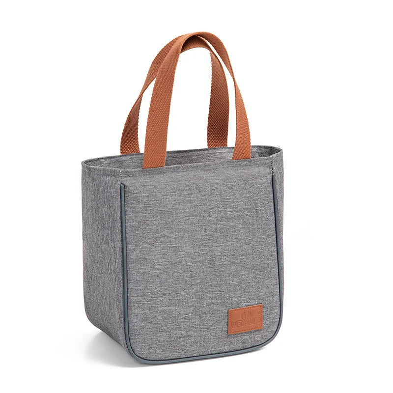Portable Oxford Cloth Aluminum Foil Thickened Insulated Cooler Bags Fashion Tote Gray Lunch Bag Wholesale