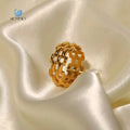 SUMMLY Vintage Geometric Skeleton 18K Gold Plated Stainless Steel Ring Handmade Fashion Jewelry Manufacturer