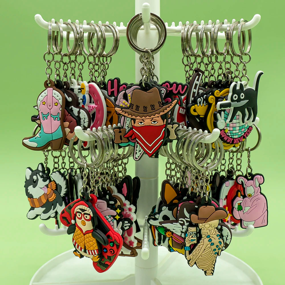 Wholesale Custom Cartoon PVC Carabiner Keychains-Eco-Friendly Durable Promotional Gifts for Bags & Keys