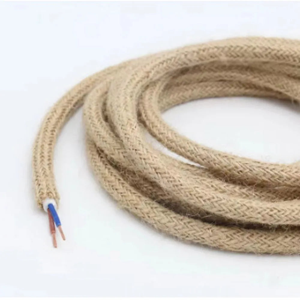2*0.75mm Vintage Insulated Copper Wire Twine Braided Fabric for Lighting Cables