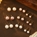 Women's Earrings Wholesale S999 Jewelry Fresh Water Natural Pearl Stud Earrings