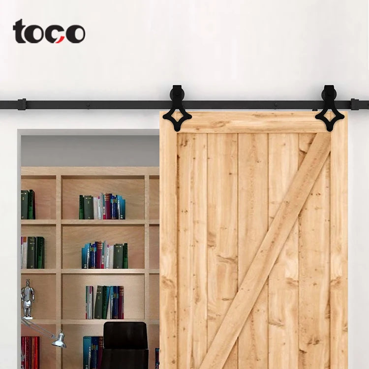 Toco 10 Ft Modern Industrial Design Simple Galvanized Profile Sliding Barn Door Hardware for Bedroom Available at Lowes