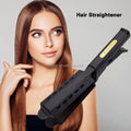 Wholesale Black Wide Plate Instant Heating Professional Titanium Flat Iron Hair Straightener with Dual Voltage Plastic Handle