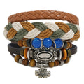 Handmade Beaded Leather Bracelet Sets Vintage Fashion Charm Bracelets for Men and Women