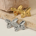 G3881 Wholesale 316 Stainless Steel Butterfly Earrings Summer Jewelry Gold Plated High Polished Dainty Butterfly Stud Earrings