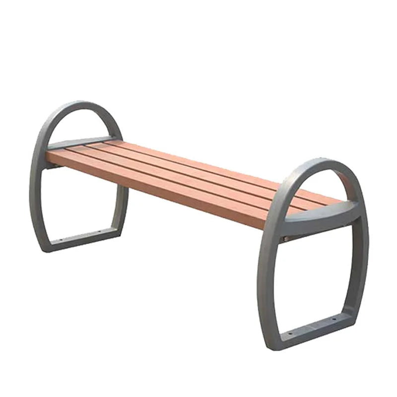 Outdoor Park Wood Backless Bench Seat Outside Street Wood Plastic Composite Public Garden Patio Seating Bench Without Backrest