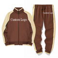 Evertop Men's High Quality Autumn Sportswear Custom Logo New Long Sleeve Jogging Suit Anti-Shrink Feature Knitted Woven Lined