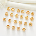 Hollow Copper 14k Gold Plated Round Filigree Brass Metal Spacer Beads for DIY Crafts Bracelets Necklaces Earrings Jewelry Making