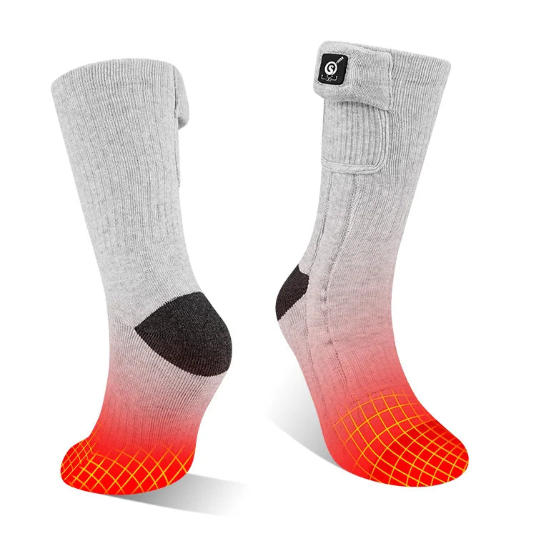 For SAVIOR Unisex 3-Level Temperature Control Heating Thermal Battery Heated Sweat-Absorbent Stockings Digital Printed Crew