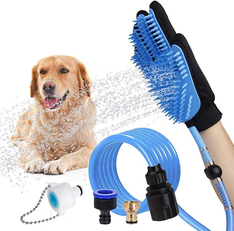 Pet Grooming Bath Brush Glove Hair Removal Cleaning Tool Silicone Dog Cat Bathing Massage Glove Dog Shower Sprayer