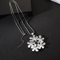 TongLing European Vintage Long Sweater Necklace Female Flower Pendant Necklace for Women Girl