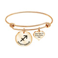 Women's Scalable Stainless Steel 12 Zodiac Engraved Charm Bracelet Fashionable Charm Bracelets