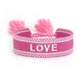 Vintage Gift Mom Adjustable Happiness Dream Hope Embroidery Tassel Women Friendship Bracelets