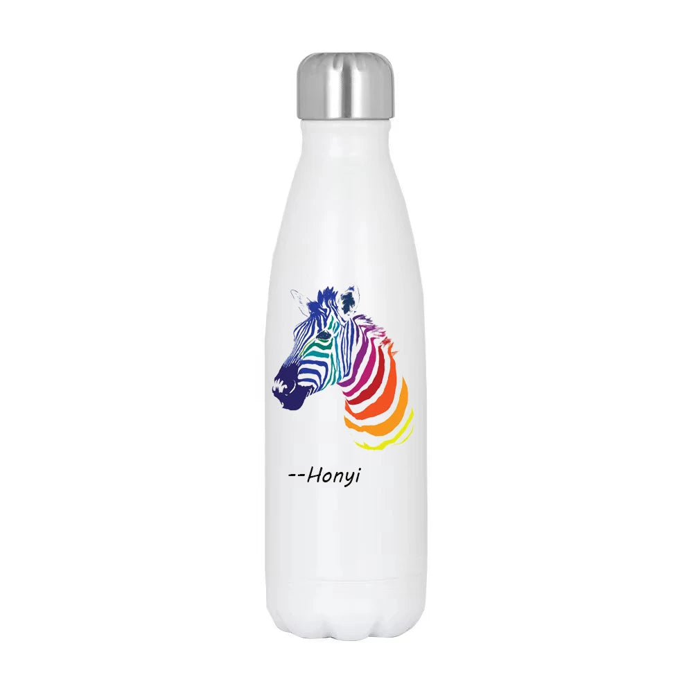 500 ml Sublimation Sports Water Bottles Blanks White Stainless Steel Tumbler Vacuum Flasks with Lid