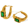 French  High Quality Wholesale Custom Vintage Exaggerated Hollow Geometric Zircon 18k Gold Stainless Steel Hoop Earrings