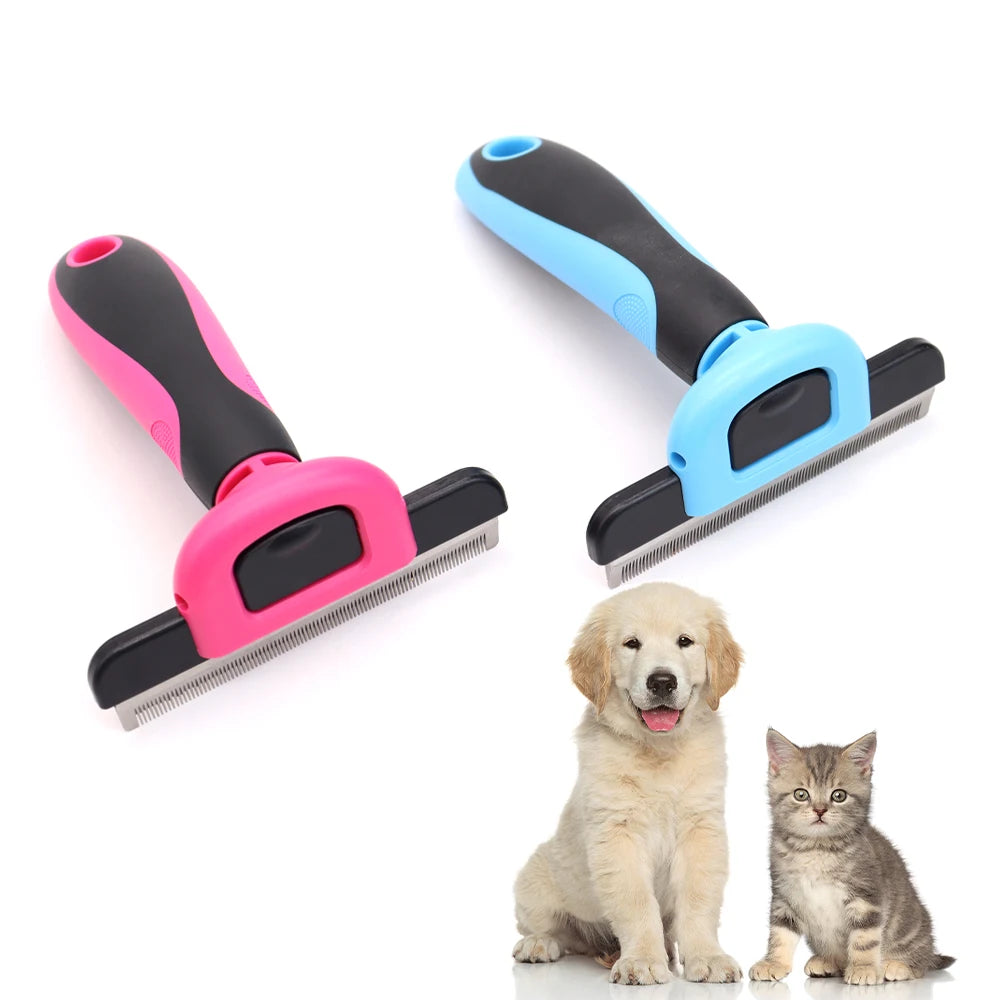Factory Custom Logo & Color Detachable Pet Cat Dog Hair Trimming Grooming Undercoat Rake Deshedding Comb Brush Tool