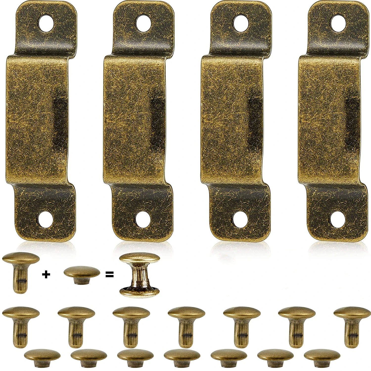 4Pcs Small Metal Tape Measure Holder Clip Bronze Measuring Belt Holder Measure Holster with Rivets for Drill Leather Pocket Tool