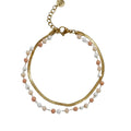 Beaded handmade jewelry Premium Simple Light Luxury Stainless Steel with natural crystal Women's Bracelet