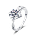Engagement Ring Female Angle Kiss Micro Paved 925 Sterling Silver 1Carat Simulated Diamond Rings for Women Jewelry