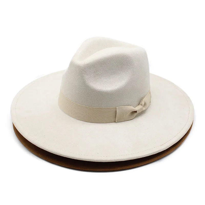 Tie Dye Hip Hop Suede Fedora Hats White Fedora Hat Indiana Jones Men'S Wool Felt Fedora Hat