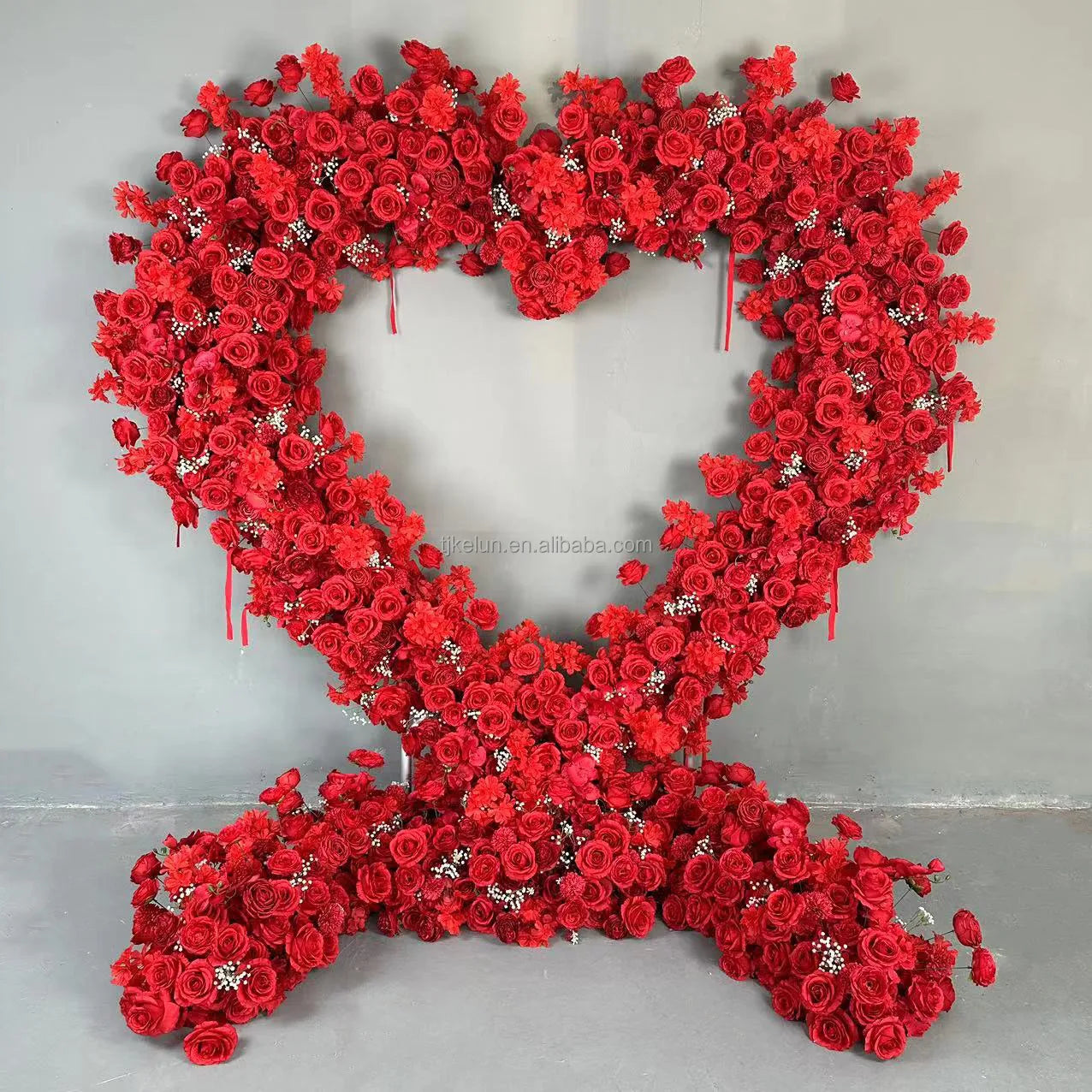 GJ-HR902 2.4 Meter Height Heart Flower Arch Red Heart Flower Arch for Wedding Decoration