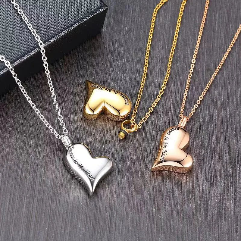 Heart-Shaped Urn Pendant Necklace for Adults Elegant Beading Supply Cremation Urn for Ashes Heartfelt Memorial for Pets