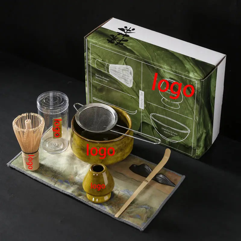 OEM ODM 7pcs Japanese Gift Box Matcha Set Bamboo Whisk Teaspoon Tea Sets Indoor Beverage Shop Tea-making Tools Accessories