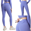 High Waist Gym Compression Pants for Women Solid Spandex/Nylon Butt Lifting Tight Workout Yoga Leggings No Front Seam Pocket