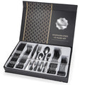 30 Piece Custom Eco Friendly Cutlery Gold Silverware Stainless Steel Black 30pcs Flatware Set