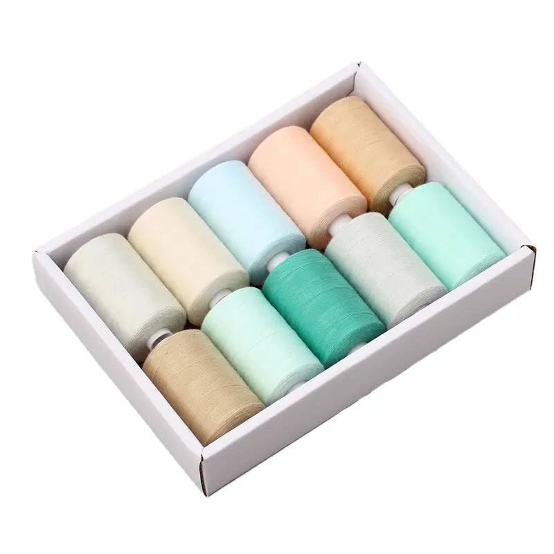 10 Colors 402 Sewing Thread Set 10 Spools 1000 Yards Light Cool Floral Hand Sewing Thread for Home DIY