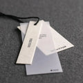 Fashion Custom Texture & Logo Latest Simple Design  Paper Hang Tags with PVC Multi Layered Luxury Garment Price Tags for Clothes