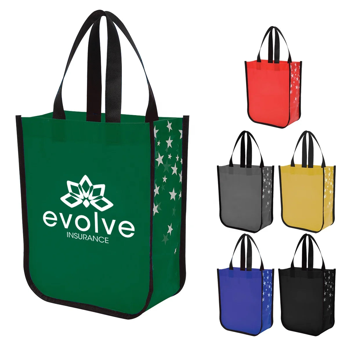 Custom Printed Ruth Brand Handled Oversized Non-Woven Tote Shopping Bags Laminated Quilted PP Recycle Reusable Letter Pattern