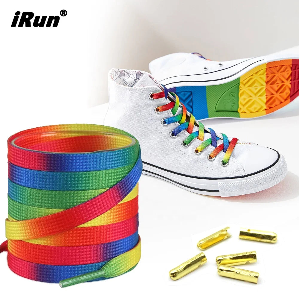 IRun Custom Colorful s Pride Rainbow Gradient Flat Sport s for Canvas Casual Shoes Woven Printed