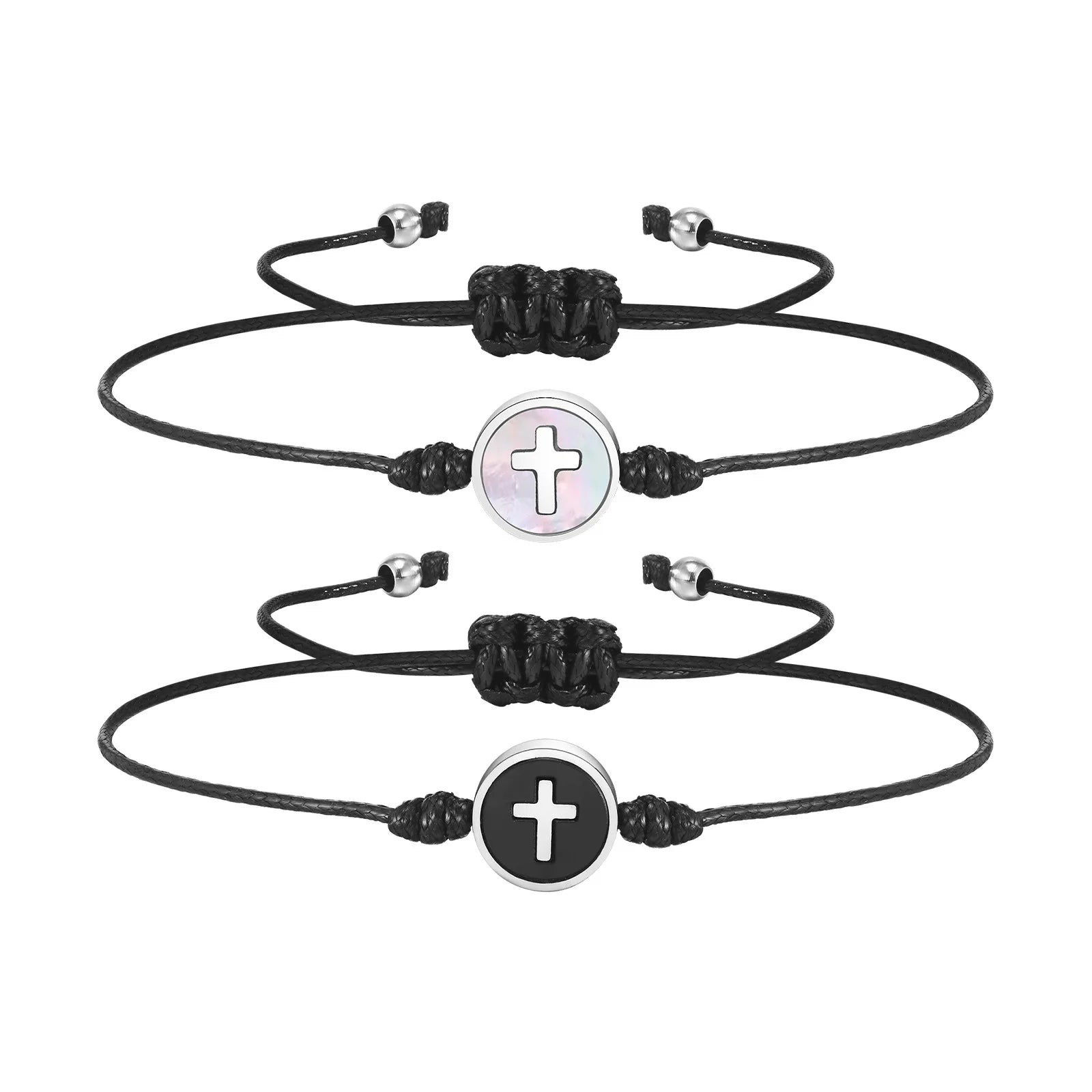 Wholesale New Trend Summer Fashion Men Jewelry Minimalist Steel Beads Cross Bracelets for Men Gifts Bangles