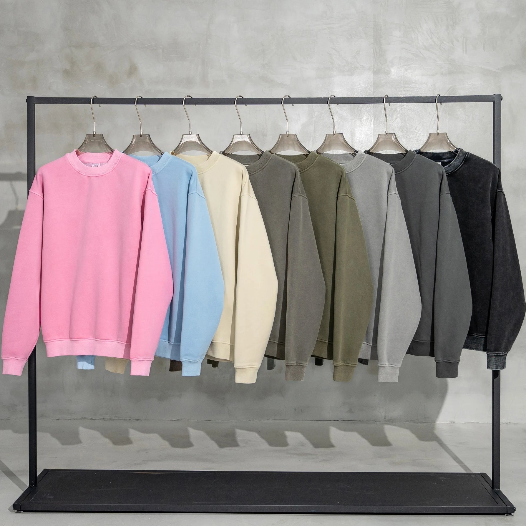 Autumn and Winter Wash and Pile Half High Neck Men's Sweatshirt Street Loose Round Neck Sweatshirt Woman
